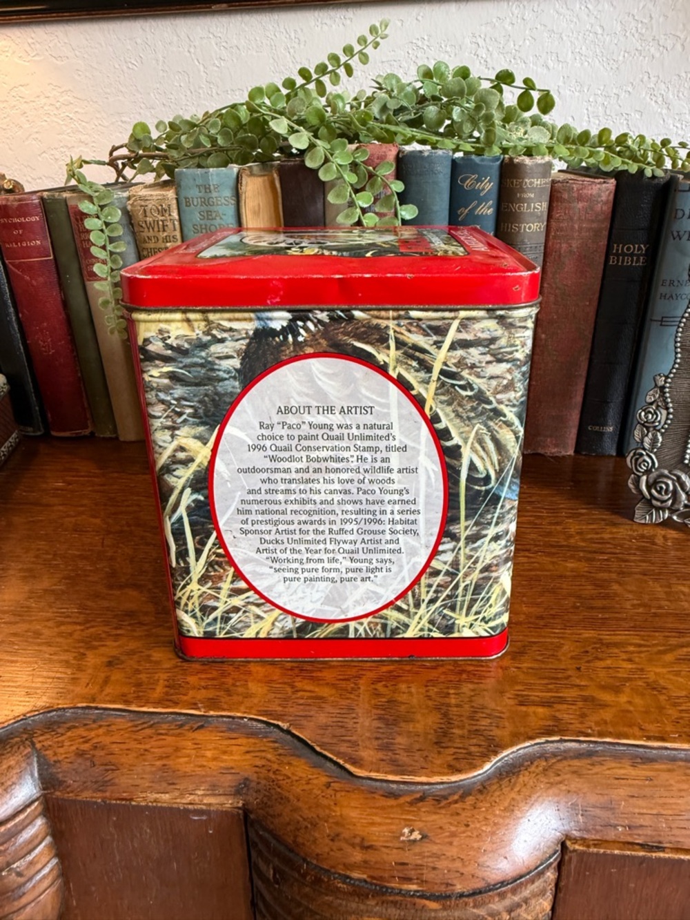 Vintage Red Man Red Tin Chewing Tobacco Collector's Storage - Picture 7 of 14